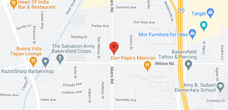 map of 3819 N Phaffle Bakersfield, CA 93309
